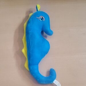 Blue and Yellow Seahorse Plush Toy 1 Foot Long